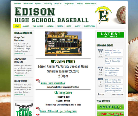Edison Baseball website