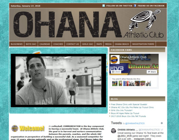 Ohana Volleyball Club website
