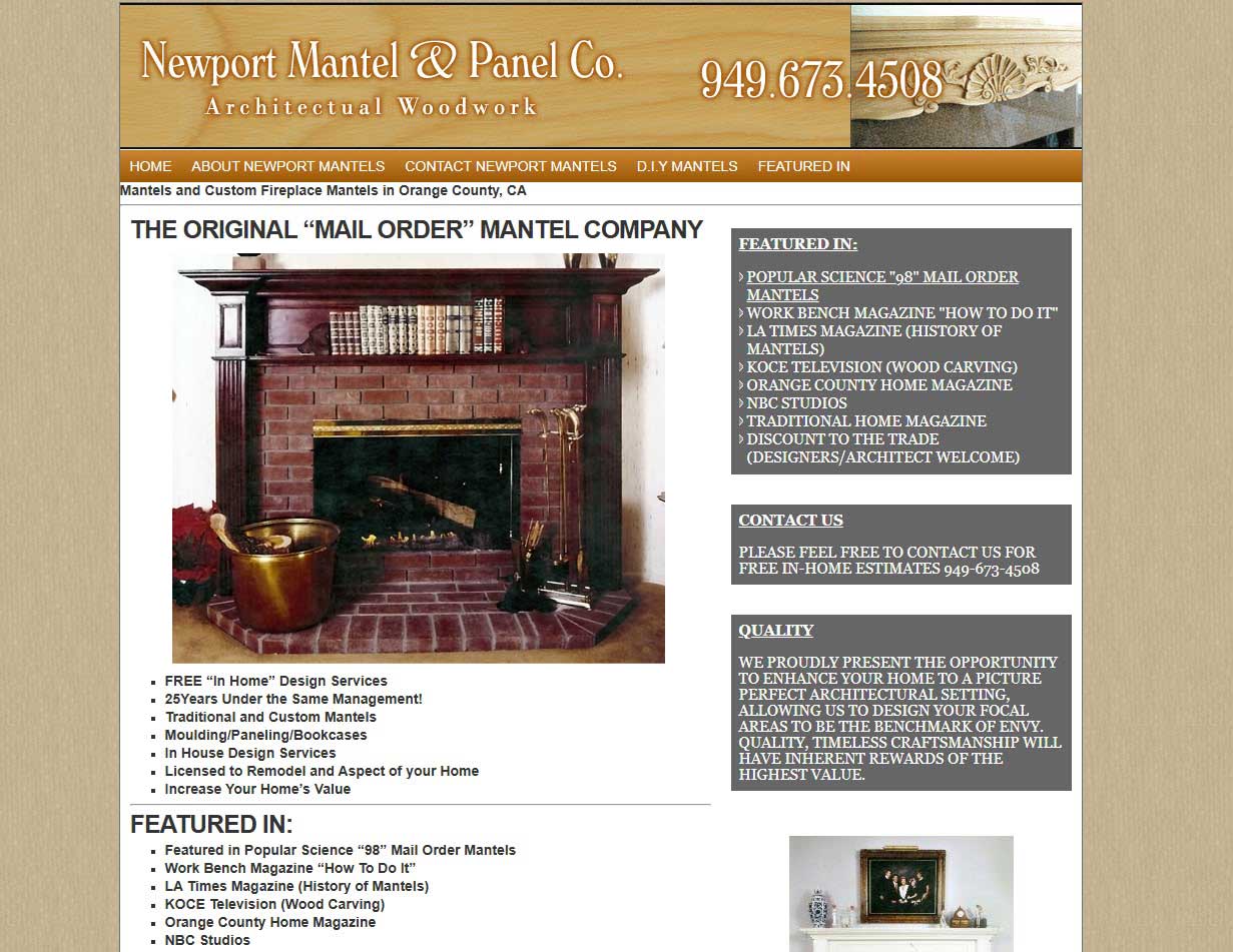 Newport Mantel and Panel Co. website