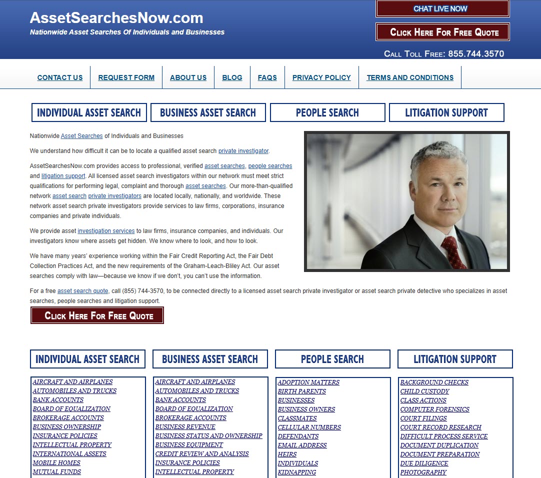 AssetSearchesNow.com website