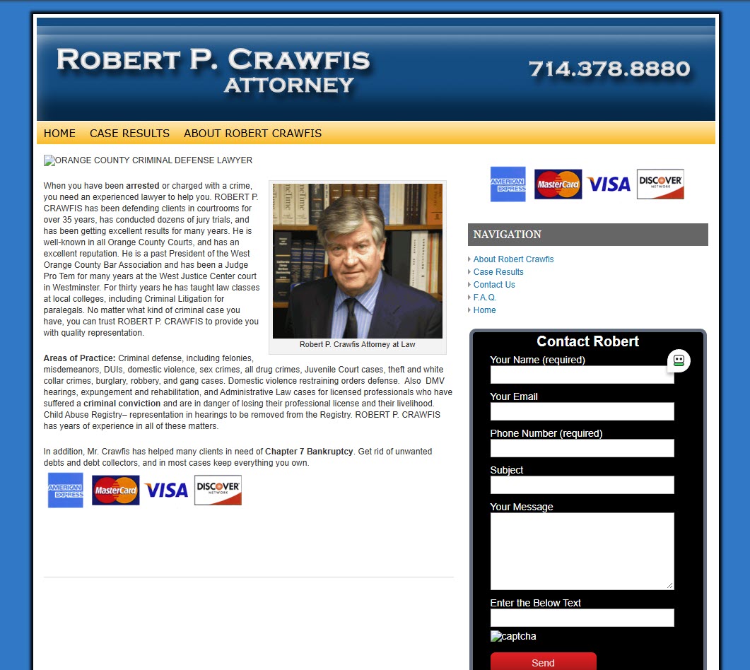 Robert P. Crawfis Attorney website