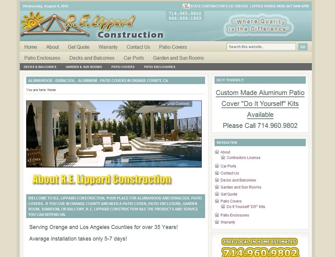 R.E. Lippard Construction website
